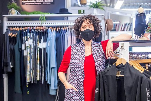 MIKAELA MACKENZIE / WINNIPEG FREE PRESS


Andréanne Dandeneau, owner of Anne Mulaire fashion, poses for a portrait in her shop in Winnipeg on Thursday, April 15, 2021. Dandeneau is expanding all existing clothing lines to include inclusive sizing. For Cody Sellar story.
Winnipeg Free Press 2020.