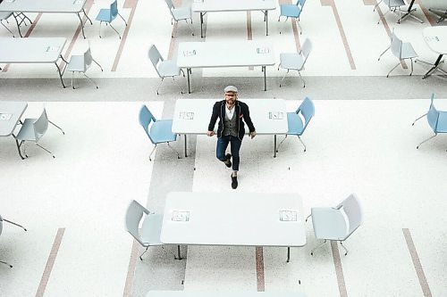 JOHN WOODS / WINNIPEG FREE PRESS
Bruno de Oliveira Jayme, assistant professor in the Faculty of Education at The University of Manitoba, is photographed in a near empty student study area at the Rady College of Medicine in Winnipeg Thursday, April 15, 2021. He is leading a study on the impacts of remote learning on teacher strategies and the use of Edtech in classrooms. 

Reporter: Macintosh