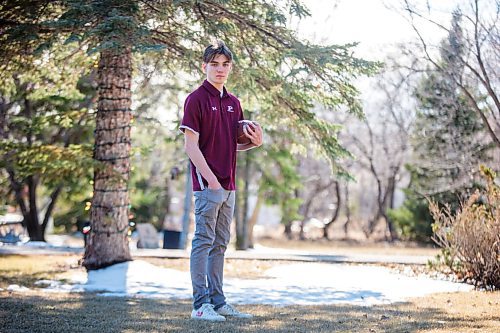 MIKAELA MACKENZIE / WINNIPEG FREE PRESS

Anthony Zarow, a quarterback out of St. Paul's who decided to move on from football because of COVID-19, poses for a portrait at his home in St. Andrew's on Friday, April 16, 2021. For Taylor Allen story.
Winnipeg Free Press 2020.