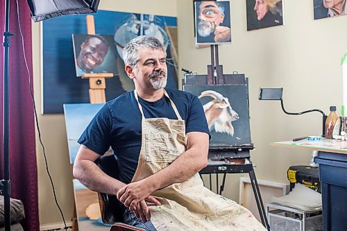 MIKAELA MACKENZIE / WINNIPEG FREE PRESS

JD Hawk, one local artist who has dipped his art in the waters of the burgeoning NFT art space, poses for a portrait at his home studio area in Winnipeg on Tuesday, April 20, 2021. For Joel Schlesinger story.
Winnipeg Free Press 2020.