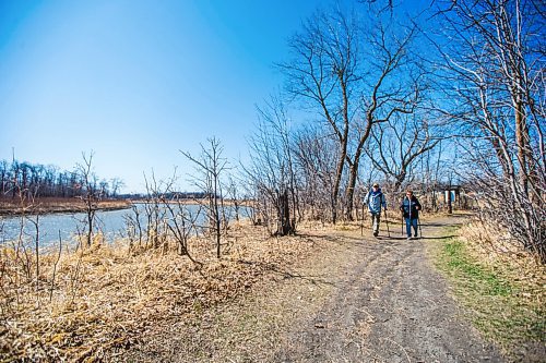 MIKAELA MACKENZIE / WINNIPEG FREE PRESS

Kerry (left) and Betty Ann Hossack go for a walk at Beaudry Provincial Park on Thursday, April 22, 2021. The two regularly walk at the park, and skied there in the winter. Standup.
Winnipeg Free Press 2020.