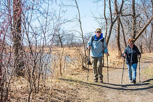 MIKAELA MACKENZIE / WINNIPEG FREE PRESS

Kerry (left) and Betty Ann Hossack go for a walk at Beaudry Provincial Park on Thursday, April 22, 2021. The two regularly walk at the park, and skied there in the winter. Standup.
Winnipeg Free Press 2020.