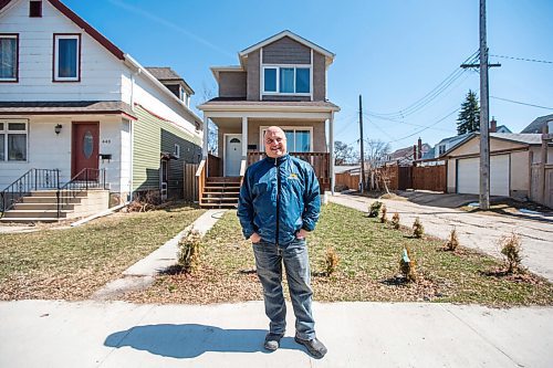 MIKAELA MACKENZIE / WINNIPEG FREE PRESS

Frank Zappia, a realtor for Housing Opportunity Partnership, poses for a portrait in front of a home acquired through tax sales in Winnipeg on Thursday, April 22, 2021. Zappia said he welcomes the idea of giving affordable housing providers first dibs on homes the city acquires through tax sales, since it can be difficult to find lots for affordable homes. For Joyanne story.
Winnipeg Free Press 2020.