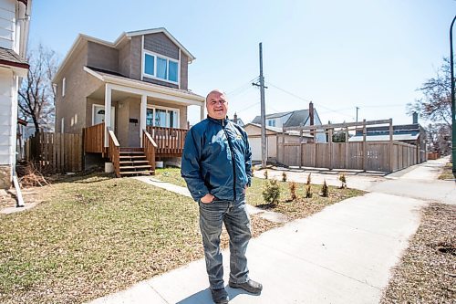 MIKAELA MACKENZIE / WINNIPEG FREE PRESS

Frank Zappia, a realtor for Housing Opportunity Partnership, poses for a portrait in front of a home acquired through tax sales in Winnipeg on Thursday, April 22, 2021. Zappia said he welcomes the idea of giving affordable housing providers first dibs on homes the city acquires through tax sales, since it can be difficult to find lots for affordable homes. For Joyanne story.
Winnipeg Free Press 2020.