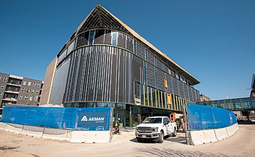 MIKE SUDOMA / WINNIPEG FREE PRESS  
Installation of 400 solar energy - conducting Kromatix Building Integrated Photovoltaics to the exterior of Red River Colleges new Innovation Centre next week.
April 22, 2021