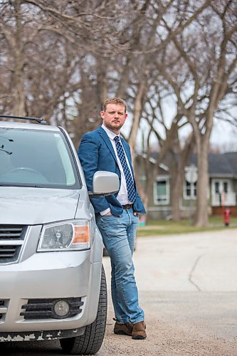 MIKAELA MACKENZIE / WINNIPEG FREE PRESS

Elmwood-Transcona MP Daniel Blaikie poses for a portrait with the minivan he drove from Ottawa in front of his home in Winnipeg on Friday, April 23, 2021. For Dylan story.
Winnipeg Free Press 2020.