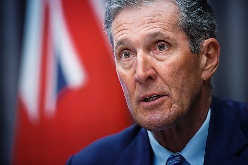 MIKE DEAL / WINNIPEG FREE PRESS
Premier Brian Pallister and Dr. Brent Roussin, chief provincial public health officer, announce further restrictions during a press conference at the Manitoba Legislative building Monday afternoon.
210426 - Monday, April 26, 2021.