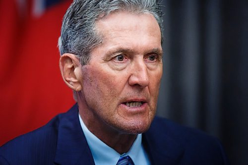 MIKE DEAL / WINNIPEG FREE PRESS
Premier Brian Pallister and Dr. Brent Roussin, chief provincial public health officer, announce further restrictions during a press conference at the Manitoba Legislative building Monday afternoon.
210426 - Monday, April 26, 2021.