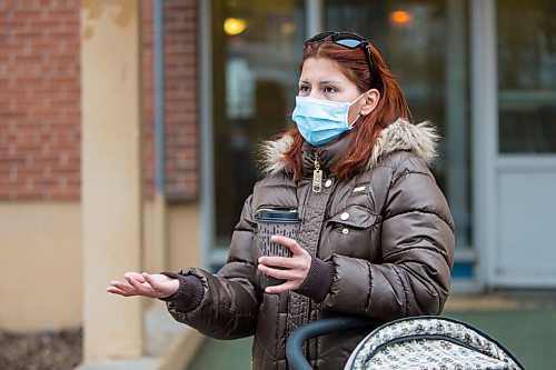 MIKAELA MACKENZIE / WINNIPEG FREE PRESS

Molly Kirchen speaks to the Free Press about vaccine eligibility in West Broadway in Winnipeg on Monday, April 26, 2021. For Cody story.
Winnipeg Free Press 2020.