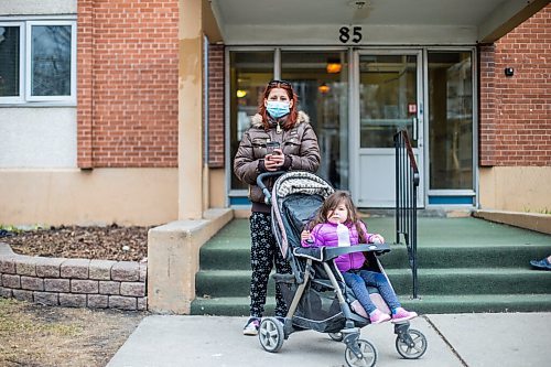 MIKAELA MACKENZIE / WINNIPEG FREE PRESS

Molly Kirchen poses for a portrait with her three-year-old, Elizabeth, in West Broadway in Winnipeg on Monday, April 26, 2021. For Cody story.
Winnipeg Free Press 2020.