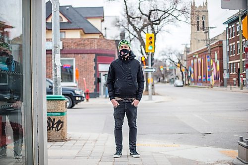 MIKAELA MACKENZIE / WINNIPEG FREE PRESS

Joshua Nixon poses for a portrait in West Broadway in Winnipeg on Monday, April 26, 2021. For Cody story.
Winnipeg Free Press 2020.