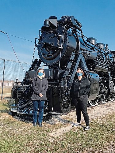 Canstar Community News Transcona Museum and the Save 2747 committee hope a new capital campaign can raise the $493,000 needed to build a permanent home for CN2747, the first steam locomotive built in Western Canada, which rolled off the line at the Transcona Shops on April 19, 1926. Pictured, from left: Jennifer Maxwell, assistant museum curator, and Alanna Horejda, museum curator and 2747 committee co-chair, in front of CN2747.  (SHELDON BIRNIE/CANSTAR/THE HERALD)