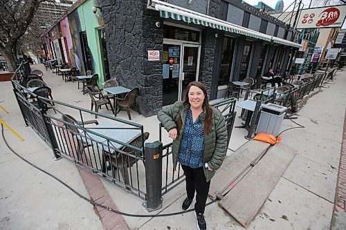 JOHN WOODS / WINNIPEG FREE PRESS
Rhea Collison, Bar Italia operating manager, photographed on the restaurant patio on Corydon in Winnipeg Monday, April 26, 2021. 

Reporter: Abas