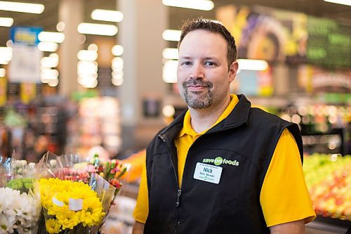 MIKAELA MACKENZIE / WINNIPEG FREE PRESS

Nick Taylor, manager of the new Save-On Foods store at Kildonan Place, poses for a portrait in the store in Winnipeg on Tuesday, April 27, 2021. For Temur story.
Winnipeg Free Press 2020.