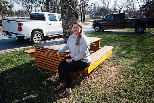 JOHN WOODS / WINNIPEG FREE PRESS
Sarah Carroll photographed outside her home in Winnipeg Tuesday, April 27, 2021. Carrolls nine year old son contracted COVID-19 at Ecole Marie-Anne Gaboury last week. She is calling on the province to implement remote learning for all schools before cases spread out of control.

Reporter: May