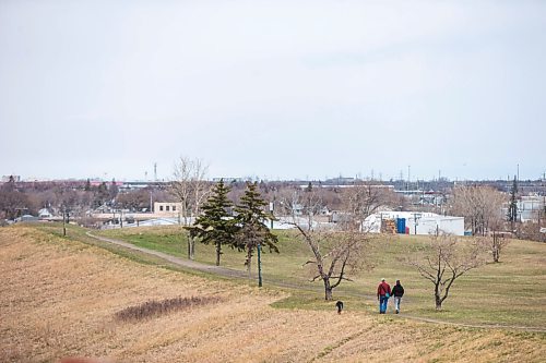 MIKAELA MACKENZIE / WINNIPEG FREE PRESS

Jean (left) and Lisa Neron and their dog, Turk, walk in Westview Park in Winnipeg on Wednesday, April 28, 2021. Standup.
Winnipeg Free Press 2020.