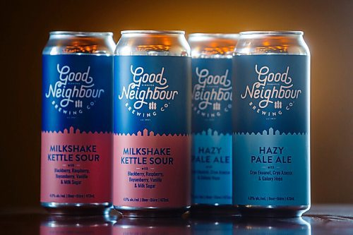MIKE DEAL / WINNIPEG FREE PRESS
Good Neighbour Brewing are launching with two beers, Milkshake Kettle Sour and Hazy Pale Ale.
Good Neighbour Brewing co-owners Amber Sarraillon and Morgan Wielgosz, who is also the brew master, are currently brewing out of Oxus Brewing Cos facility (1180 Sanford Street) until they can find their own space.
210428 - Wednesday, April 28, 2021.