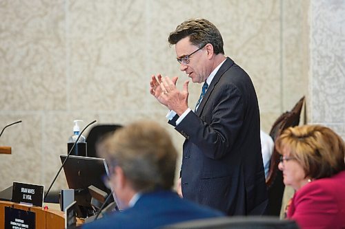 MIKE DEAL / WINNIPEG FREE PRESS
Winnipeg City Councillor Brian Mayes (St. Vital) during council meeting Thursday morning at City Hall.
210429 - Thursday, April 29, 2021.