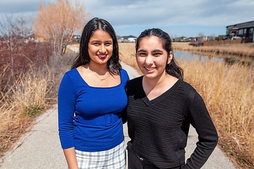 Daniel Crump / Winnipeg Free Press. Khushee Patel (left) and Divya Sharma (right) are the co-founders of Law And Witness  a program connecting youth interested in law with lawyers, students and professors in the field. May 1, 2021.