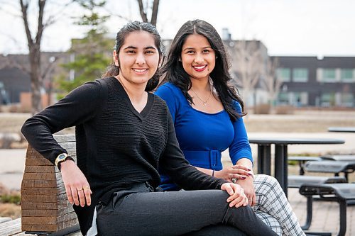 Daniel Crump / Winnipeg Free Press. Divya Sharma (left) and Khushee Patel (right) are the co-founders of Law And Witness  a program connecting youth interested in law with lawyers, students and professors in the field. May 1, 2021.