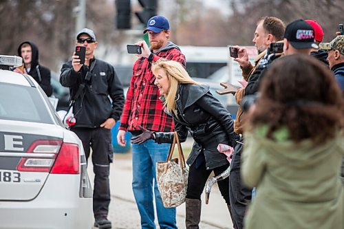 MIKAELA MACKENZIE / WINNIPEG FREE PRESS

Laura-Lynn Thompson shouts at a police cruiser at a protest supporting the seven churches fighting pandemic restrictions in court in front of the Law Courts in Winnipeg on Monday, May 3, 2021. For JS story.
Winnipeg Free Press 2020.