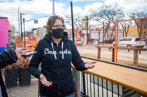 MIKAELA MACKENZIE / WINNIPEG FREE PRESS

Betsy Hiebert, owner of Cocoabeans Bakeshop and Cafe, talks about how street work has affected her business in Winnipeg on Tuesday, May 4, 2021. For Erik Pindera story.
Winnipeg Free Press 2020.