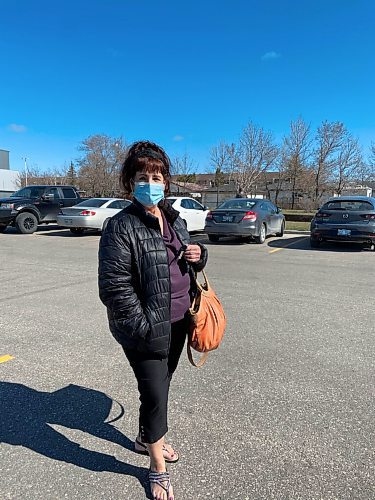 Malak Abas / Winnipeg Free Press
Karen Litwin outside the new COVID-19 vaccination centre, the Winnipeg Soccer Federation Complex, located at 770 Leila Avenue. The second super site opened Friday morning and it is expect that it will serve thousands of vaccinations within the next week.
Friday, May 7, 2021