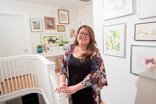 MIKE SUDOMA / WINNIPEG FREE PRESS  
Kirsten Neil, a former social media marketer, turned full time water colour artist, shows off her homes gallery space Friday afternoon 
May 7, 2021