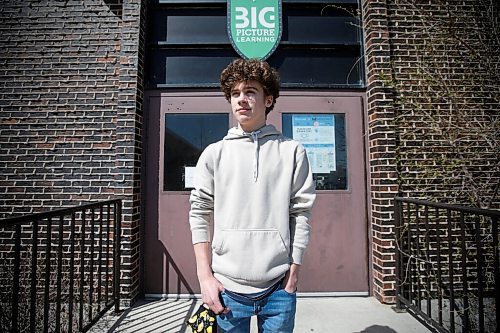 JOHN WOODS / WINNIPEG FREE PRESS
Maples MET school student Zachary Ireland is photographed outside the school on Jefferson in Winnipeg Monday, May 10, 2021. 

Reporter: Abas