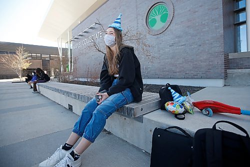 JOHN WOODS / WINNIPEG FREE PRESS
Maples Collegiate student Rebecca Cabral is photographed outside the school on Jefferson in Winnipeg Monday, May 10, 2021. Cabral was celebrating her 17th birthday with her friends on the Monday before COVID lockdown.

Reporter: Abas