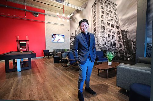 RUTH BONNEVILLE / WINNIPEG FREE PRESS

BIZ - Medical Arts Bldg

Justin Sumagui, Regional Leasing Team Lead for 233 Kennedy Street in beautiful, expansive, rec-room style foyer. 

A major rehabilitation was exactly what the doctor ordered for Winnipegs Medical Arts Building.

A recent multi-million dollar retrofit has completely transformed the 15-storey former office building on Kennedy Street into 104 high-quality apartment units, with over 14,000 square-feet of ground level commercial space, along with a fitness centre, a yoga room, and social lounge for residents. The renovation, led by local firm Number TEN Architectural Group, included a complete upgrade of the 1970s-built structure to meet modern code requirements, from the elevators, to the heating and cooling systems, to the parkade and more, and took over two years to complete. 

It was given the title of Renovation of the Year by the Canadian Federation of Apartment Associations

Ben Waldman story

May 13, 2021

