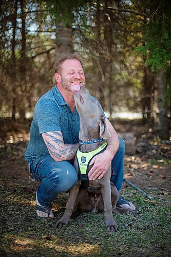 MIKE DEAL / WINNIPEG FREE PRESS
Yury Harczan a professional dog trainer who trained Anita Hart's service dog. Yury lives on six acres and has his own pack of dogs, including Grizz.
See Sabrina Carnevale story
210513 - Thursday, May 13, 2021.