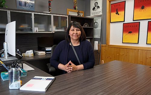 MIKE DEAL / WINNIPEG FREE PRESS
Brokenhead Ojibway Nation Chief Deborah Smith in her office on the First Nation.
The new program on Brokenhead First Nation, Kitigay (Ojibway for "To Grow"), is exploring how community-led Indigenous food systems and teaching can help create food sovereignty and self-determination. In collaboration with the University of Manitoba, Brokenhead Ojibway Nation will grow rice paddies, a farm and a tiny house to teach sustainable food production to community members and academics alike in a unique blended course program.
see Julia-Simone Rutgers story
210514 - Friday, May 14, 2021.