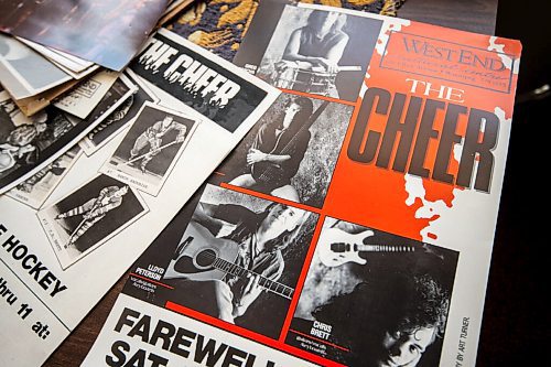 MIKE SUDOMA / WINNIPEG FREE PRESS
A couple of posters from Lloyd Petersons time with his band The Cheer sit on a desk in Paintbox Recording Monday afternoon
May 17, 2021