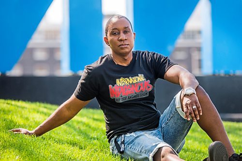 MIKAELA MACKENZIE / WINNIPEG FREE PRESS

Chris Sharpe, one of the local organizers of the first-ever International Indigenous Hip Hop Awards Show, poses for a portrait at The Forks in Winnipeg on Tuesday, May 18, 2021. For Ben Waldman story.
Winnipeg Free Press 2020.