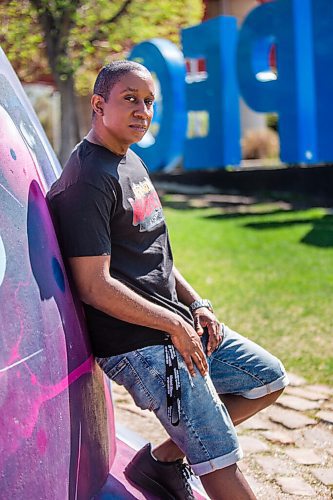 MIKAELA MACKENZIE / WINNIPEG FREE PRESS

Chris Sharpe, one of the local organizers of the first-ever International Indigenous Hip Hop Awards Show, poses for a portrait at The Forks in Winnipeg on Tuesday, May 18, 2021. For Ben Waldman story.
Winnipeg Free Press 2020.