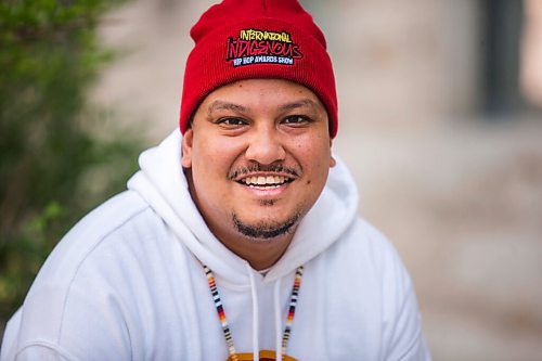 MIKAELA MACKENZIE / WINNIPEG FREE PRESS

Sal Ibrahim (aka Sly Skeeta), who is nominated for Breakthrough Artist of the year at this years International Indigenous Hip Hop Awards show, poses for a portrait in downtown Winnipeg on Tuesday, May 18, 2021. For Ben Waldman story.
Winnipeg Free Press 2020.