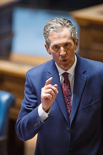 MIKE DEAL / WINNIPEG FREE PRESS
Premier Brian Pallister during question period in the Manitoba Legislative chamber Tuesday afternoon.
210518 - Tuesday, May 18, 2021.