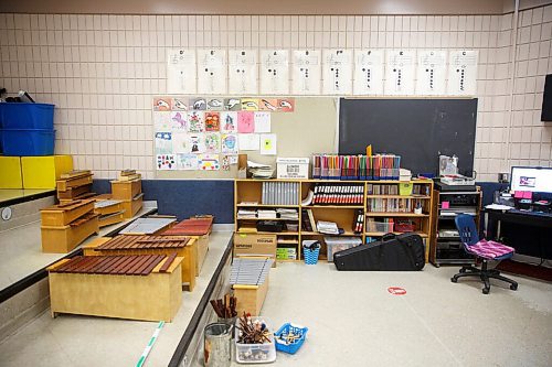 MIKE DEAL / WINNIPEG FREE PRESS
Xylophones sit in a corner of the music room at R. F. Morrison School.
See Maggie Macintosh story
210519 - Wednesday, May 19, 2021.