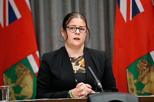 JOHN WOODS / WINNIPEG FREE PRESS
Health and Seniors Care Minister Heather Stefanson announces new COVID-19 restrictions for the long weekend at a press conference at the Manitoba Legislature in Winnipeg Thursday, May 20, 2021. 

Reporter: ?