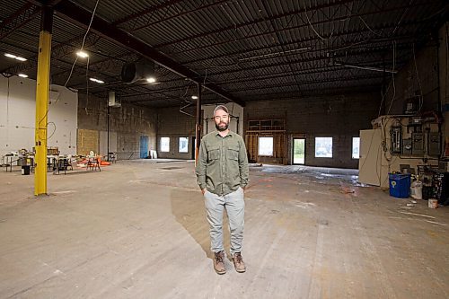MIKE SUDOMA / WINNIPEG FREE PRESS  
Low Life Barrel House co-founder, Tyler Birch, standing in the middle of the future home of Low Life Barrel House, which is now under construction. Construction is hoping to be completed and the taproom open by September-is, according to Birch.
May 21, 2021