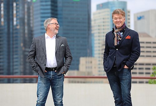 RUTH BONNEVILLE / WINNIPEG FREE PRESS

BIZ - McKim/Sherpa


Portrait of Marty Fisher (left, white shirt) and Peter George on the top level of the parkade at The Forks.  See story. 



Subject: Story is about the merger of McKim Communications and Sherpa Marketing. (Peter George is the CEO of McKim and Marty Fisher is the head of Sherpa). The deal was done to merge the creative depth of McKim with the digital marketing know-how of Sherpa. Each of them lacked the skill sets the other has.


May 26, 2021


