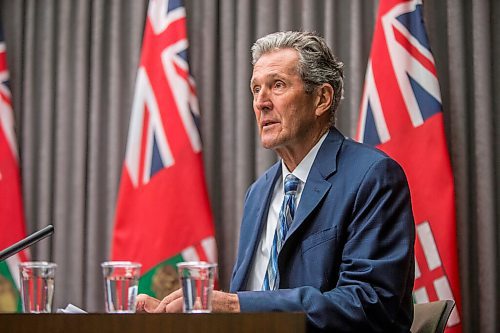 MIKAELA MACKENZIE / WINNIPEG FREE PRESS

Premier Brian Pallister announces new restrictions at the Manitoba Legislative Building in Winnipeg on Thursday, May 27, 2021. For Larry Kusch story.
Winnipeg Free Press 2020.