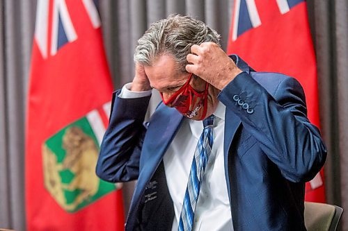 MIKAELA MACKENZIE / WINNIPEG FREE PRESS

Premier Brian Pallister announces new restrictions at the Manitoba Legislative Building in Winnipeg on Thursday, May 27, 2021. For Larry Kusch story.
Winnipeg Free Press 2020.