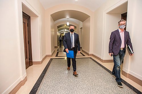 MIKAELA MACKENZIE / WINNIPEG FREE PRESS

Education minister Cliff Cullen walks in to announce school COVID-19 funding for 2021-22 at the Manitoba Legislative Building in Winnipeg on Thursday, May 27, 2021. For Maggie Macintosh story.
Winnipeg Free Press 2020.