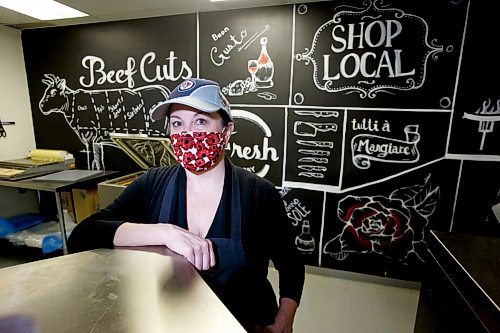 MIKE DEAL / WINNIPEG FREE PRESS
Michelle Bailey at Boulevard Meats and Deli in Southdale (49 Vermillion Road) Friday morning getting the shop read for opening.
51-year-old Michelle Bailey never thought she'd leave the well-paying jobs in corporate communications that she worked at for most of her life. But after her last contract ended, Bailey struggled to land any stable work in the field because of the COVID-19 pandemic, despite her nearly three decades of experience. She's now pivoted to a job at a local deli, something she's received a fair bit of side-eyes and taunts for from her friends and extended family. But Bailey is proud of how she's been able to put food on the table and pay her bills with this job.
See Temur Durrani story
210528 - Friday, May 28, 2021.