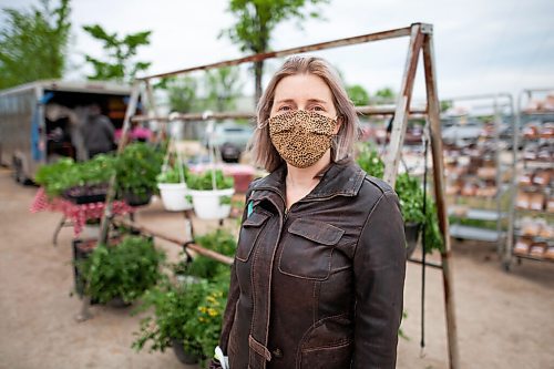 Daniel Crump / Winnipeg Free Press. Amanda Kuyp visits the St. Norbert Farmers Market. The market is able to stay open at reduced capacity during the current public health orders. May 29, 2021.