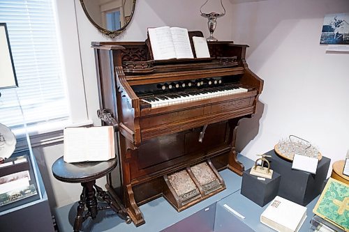 MIKE DEAL / WINNIPEG FREE PRESS
A behind the scenes look at the St. James Historical Museum (3180 Portage Ave) conducted by executive director and managing curator, Bonita Hunter-Eastwood.
First organ in the St. James Anglican Church from 1858.
210601 - Tuesday, June 01, 2021.