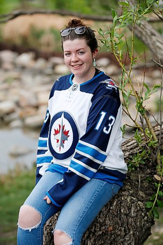 JOHN WOODS / WINNIPEG FREE PRESS
Alyssa Houde, who runs the Jets Centric podcast, is photographed at Sturgeon Creek in Winnipeg Tuesday, June 1, 2021. Houde comments on how Jets fans are celebrating during a pandemic.

Reporter: Allen