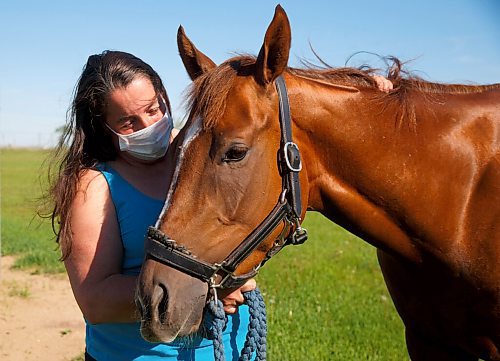 MIKE DEAL / WINNIPEG FREE PRESS
Manitoba-bred Champion Melisandre who won a recent stake and is now a perfect 5-for-5, with trainer Lise Pruitt, at the Assiniboia Downs Thursday morning.
See George Williams story
210603 - Thursday, June 03, 2021.